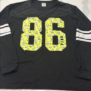 PINK Victoria's Secret Black Jersey long sleeve shirt size large